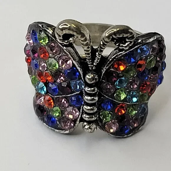 Colorful Butterfly Adjustable Ring - Picture 3 of 8